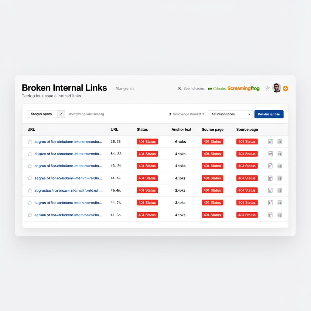 Broken Internal Links audit screenshot