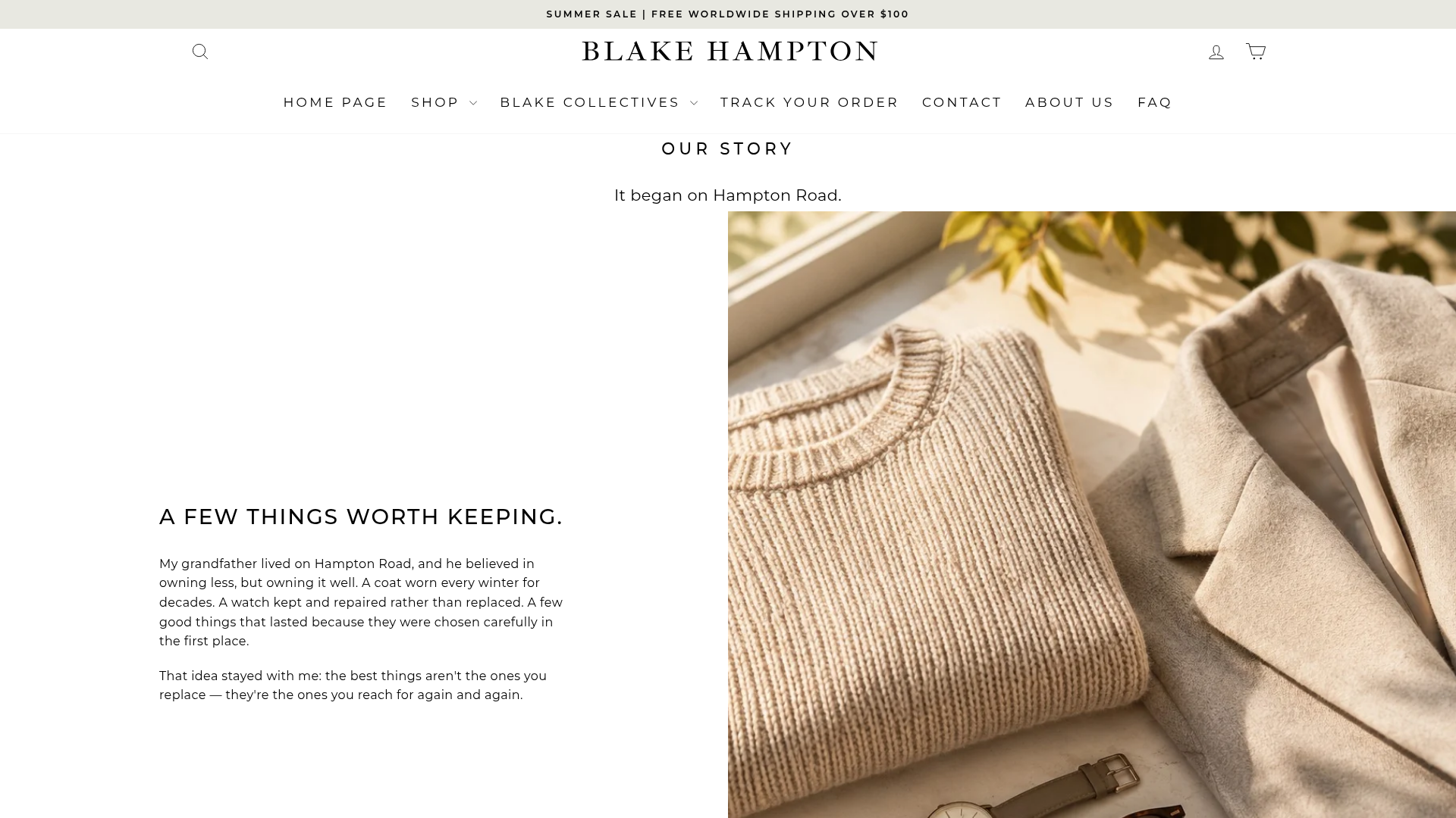 Blake Hampton store design — Brand story