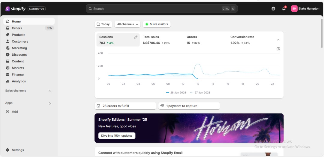 Blake Hampton Shopify — Today